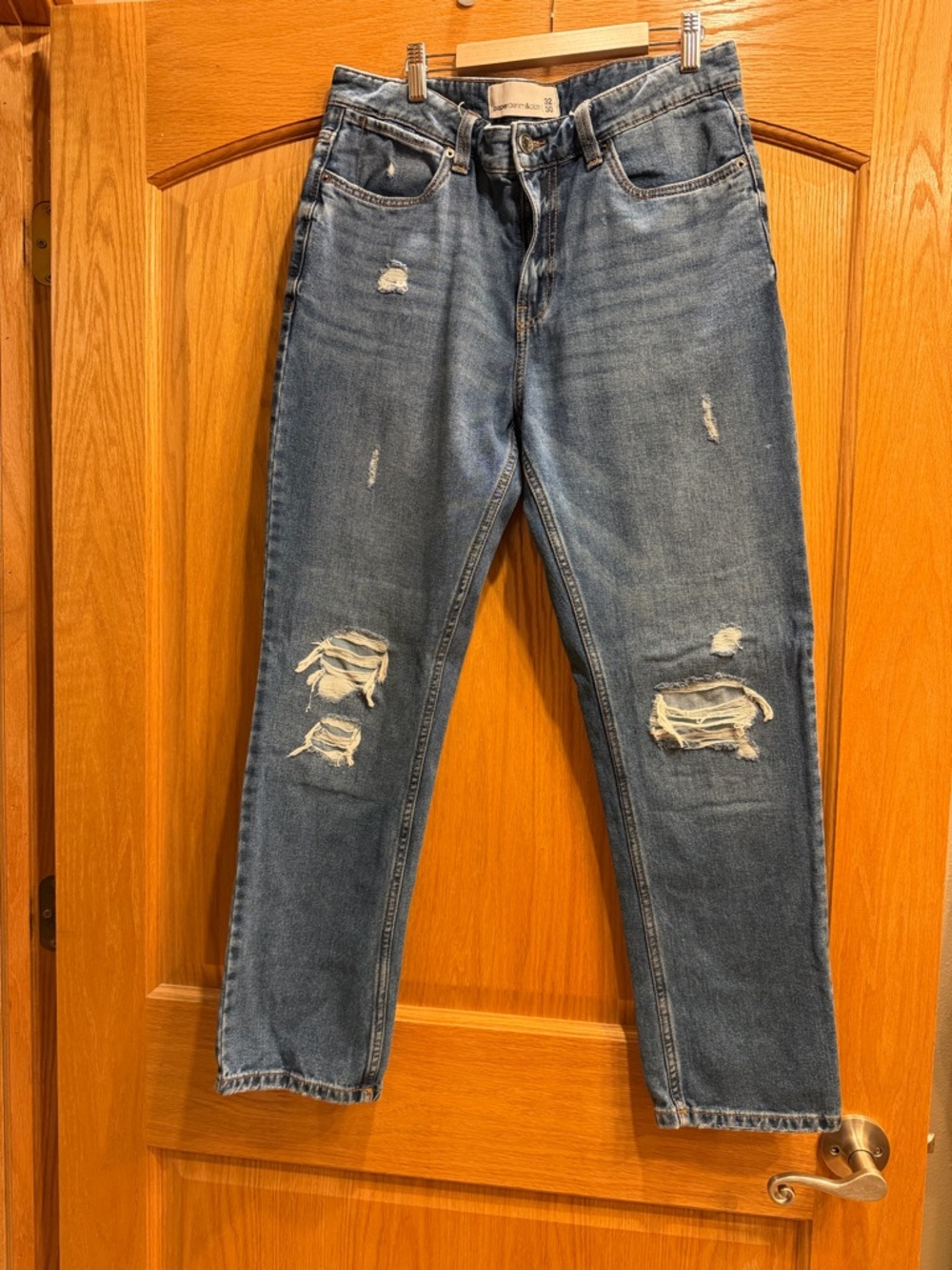 Size 32 x 30 Paper Denim & Cloth Men's Distressed Blue Relaxed Jeans